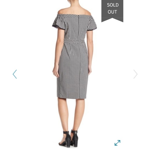 Nanette Lepore Off the Shoulder Gingham Dress sz10 - Picture 2 of 7